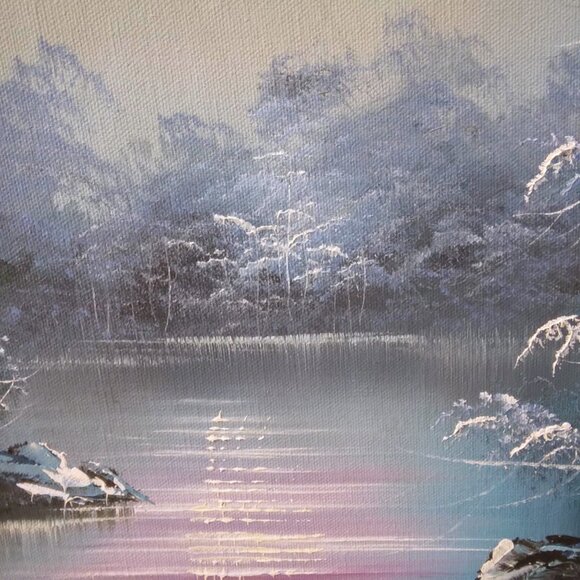 Beautiful Landscape Mountain Sunset Original Oil Painting By Artist K. Horden - Picture 5 of 12